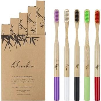 FDA Certified Eco-Friendly Nylon Bristles OEM/ODM Bamboo Toothbrush with Customized Natural Biodegradable Package for Adult & Kid 